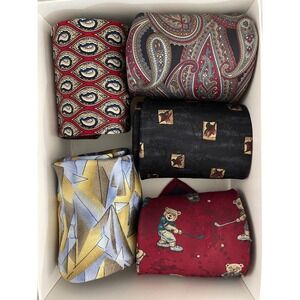 Vintage Men's Tie Lot Silk Paisley Novelty Robert Talbott Masetti 5 Ties